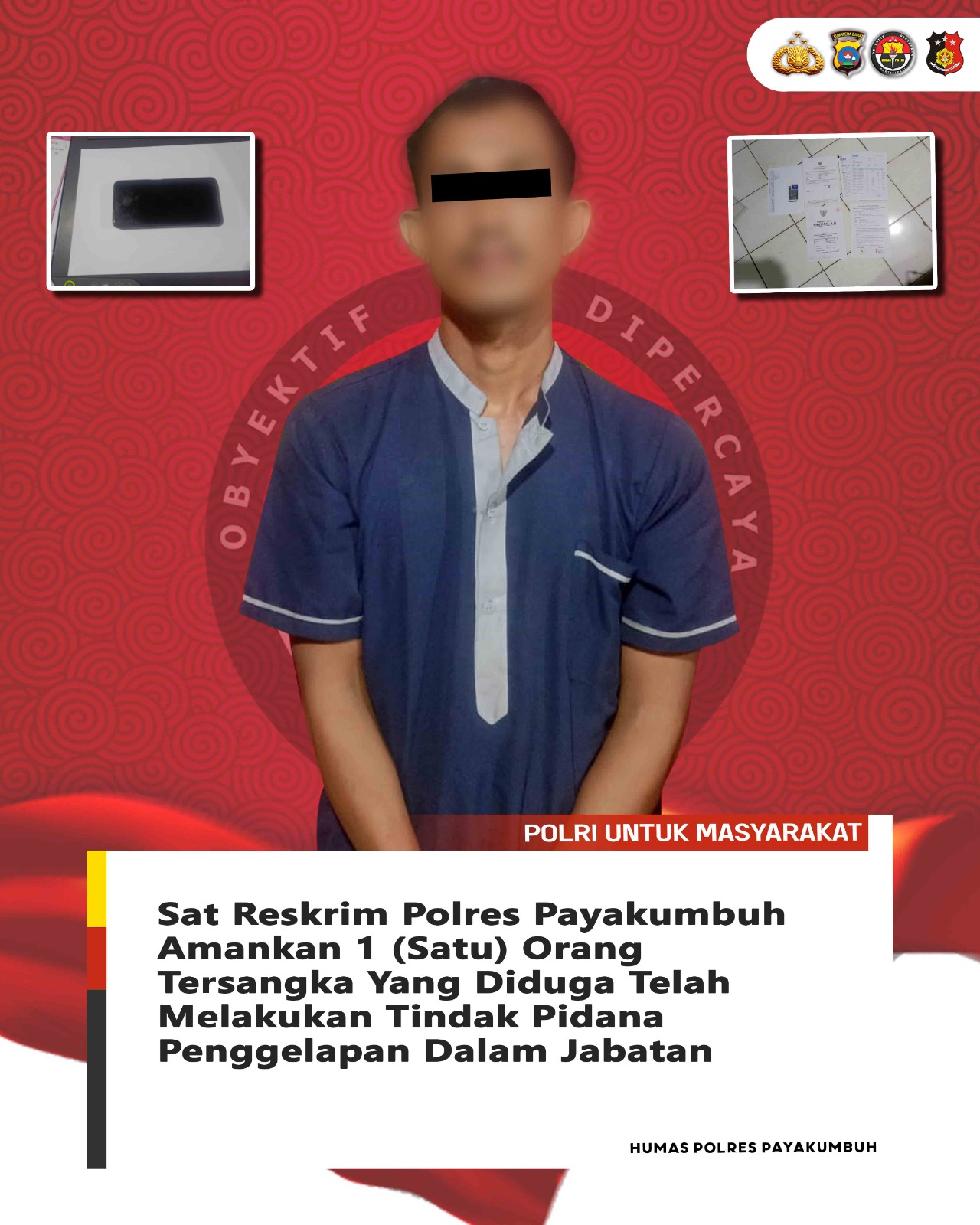 Bawa Kabur Uang Operasional Perusahaan, Seorang Sopir Asal Payakumbuh Ditangkap Polisi